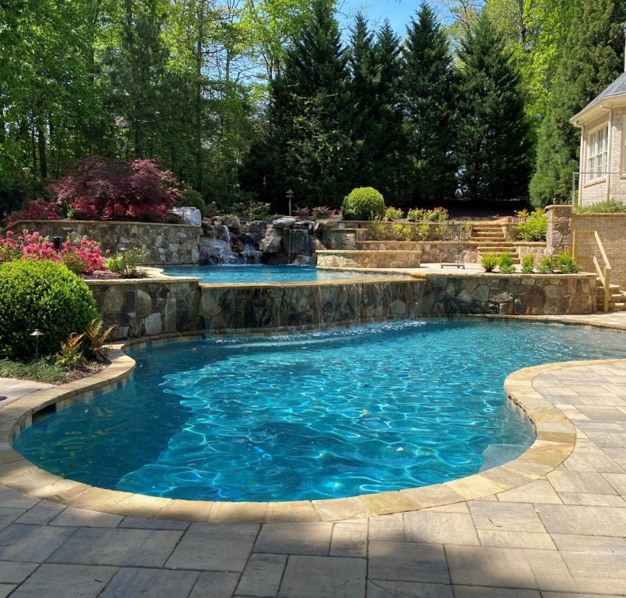 Beautiful Pool With A Waterfall