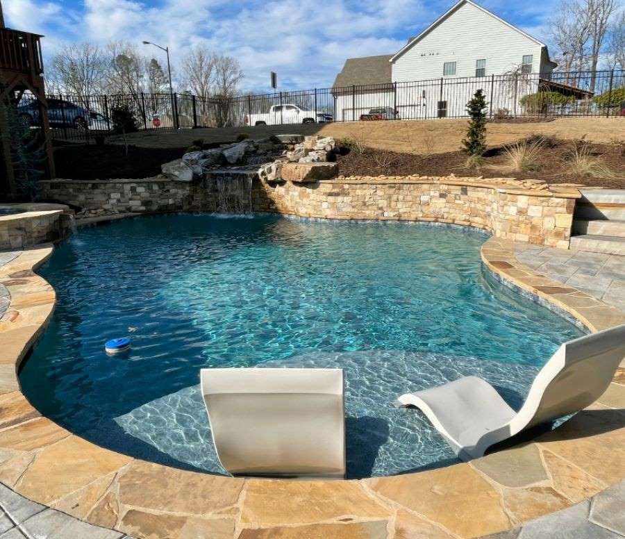 Chairs Near A Relaxing Pool