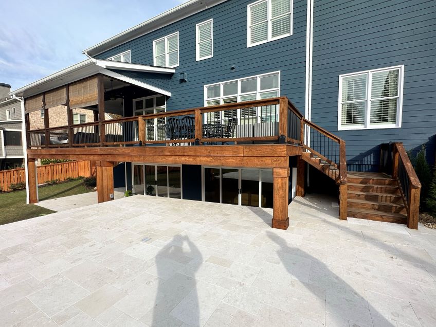 Modern Wooden Deck With Stairs