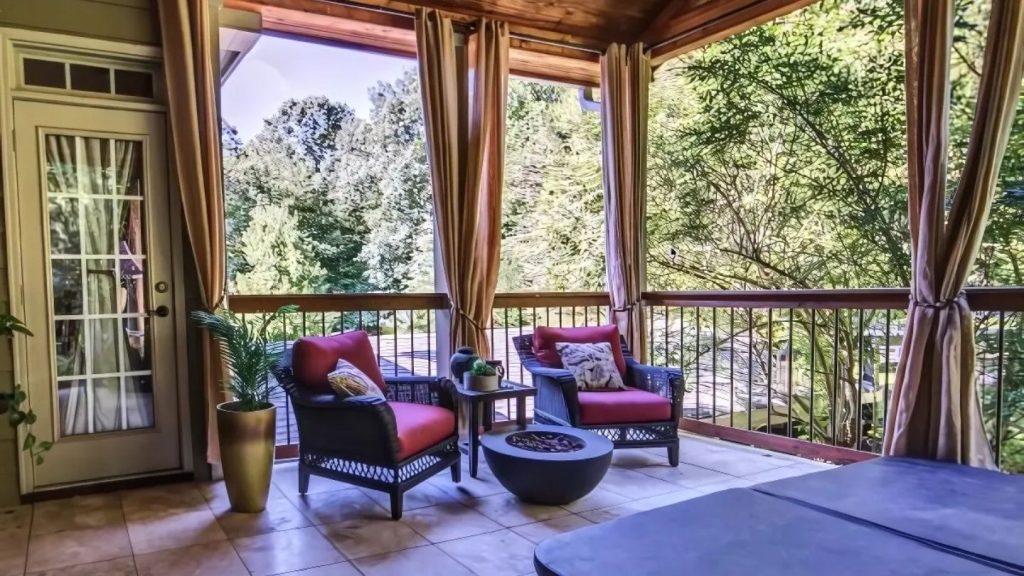 Cozy Covered Porch with Seating