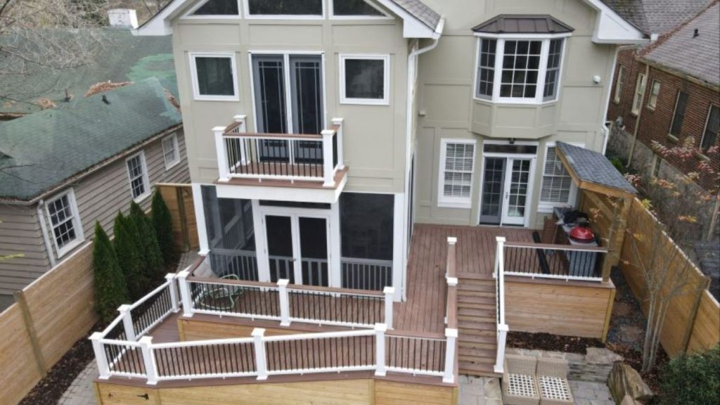 Modern Home Deck with White Railings